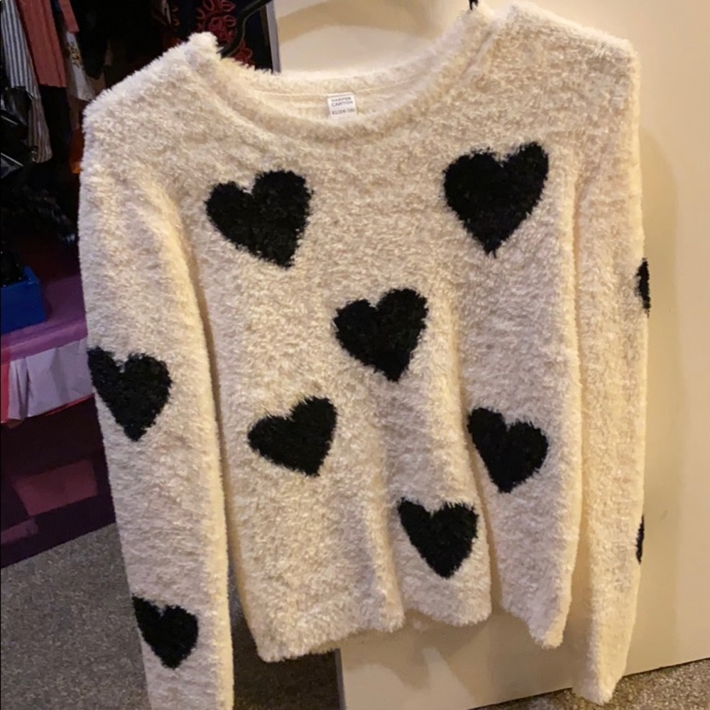Cute soft heart sweater
